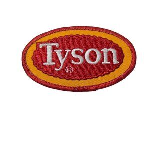 Tyson Foods Embroidered Oval Patch Red Yellow White Logo Vintage Employee